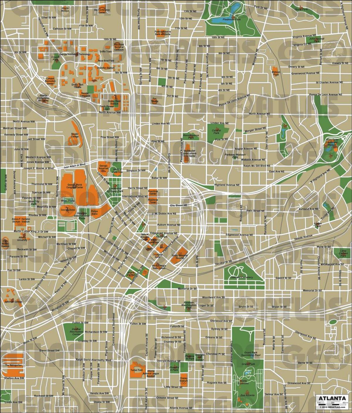 mesto Atlanta zemljevid