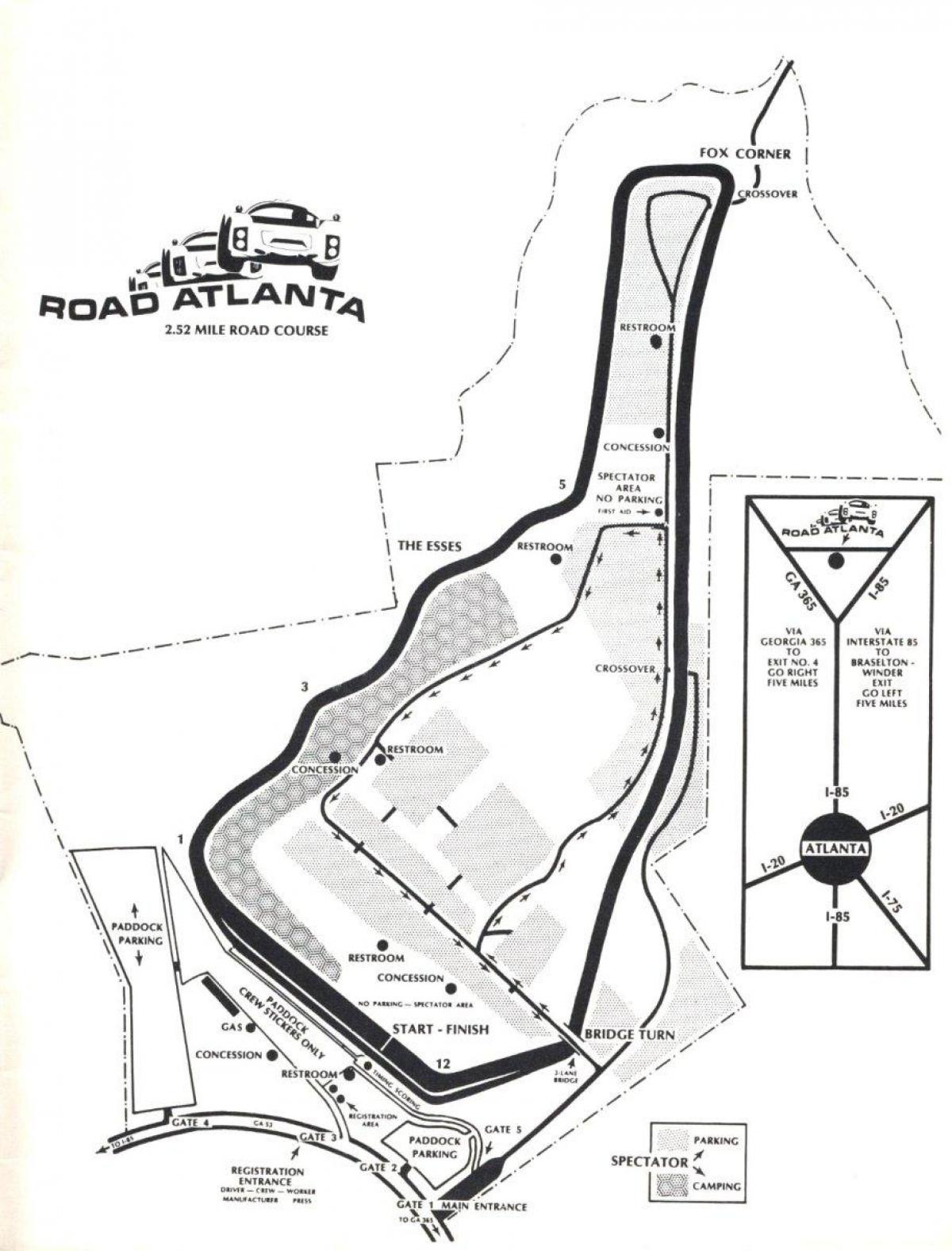 zemljevid cesta Atlanta progi