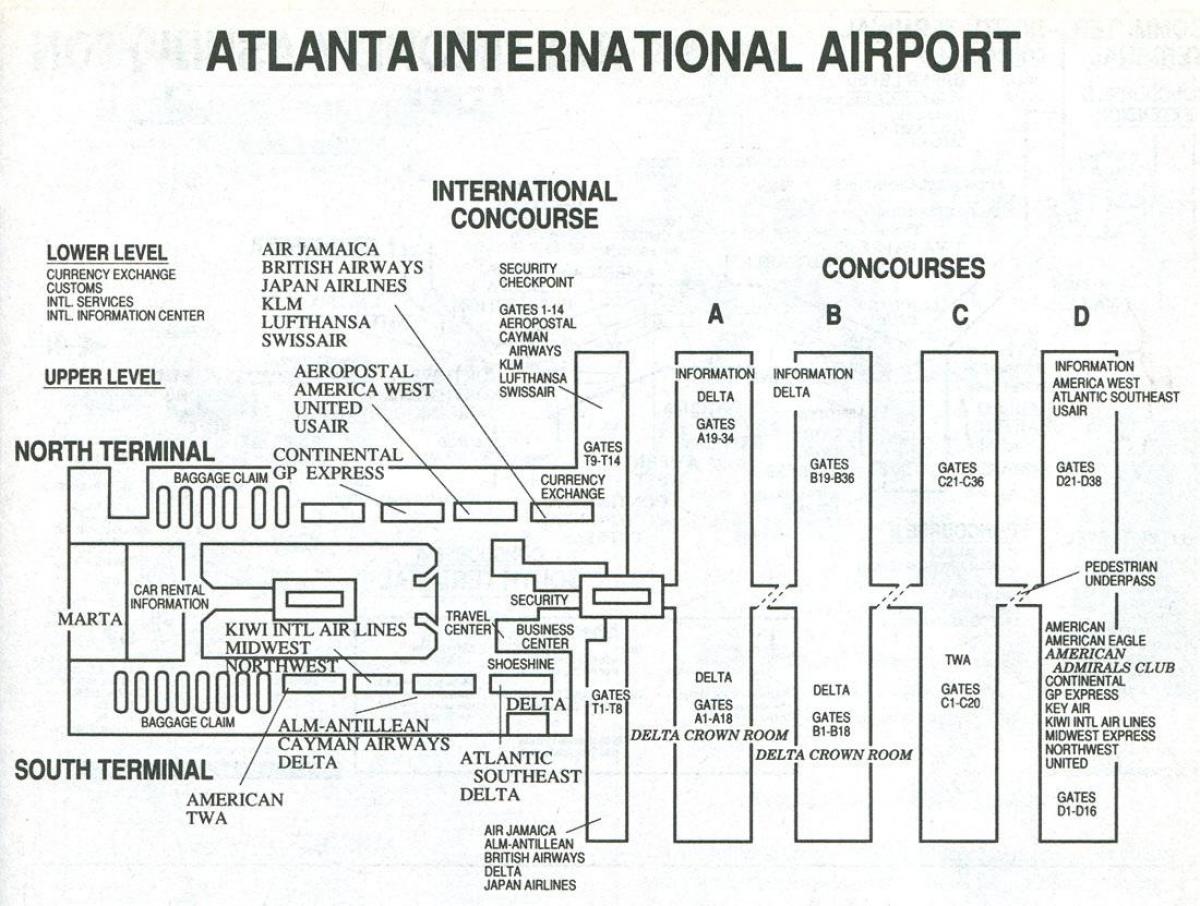 zemljevid atl letališče