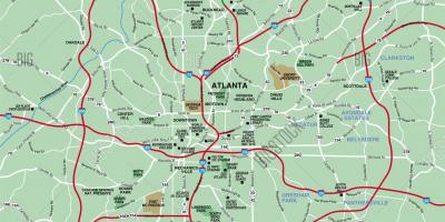 Večja Atlanta področju zemljevid