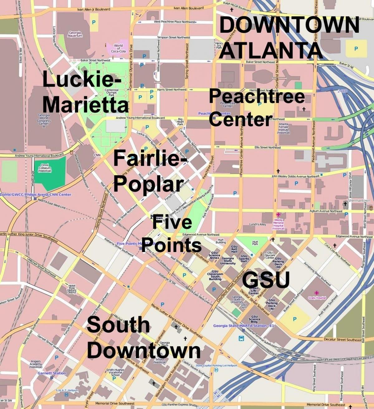 zemljevid centru Atlanti
