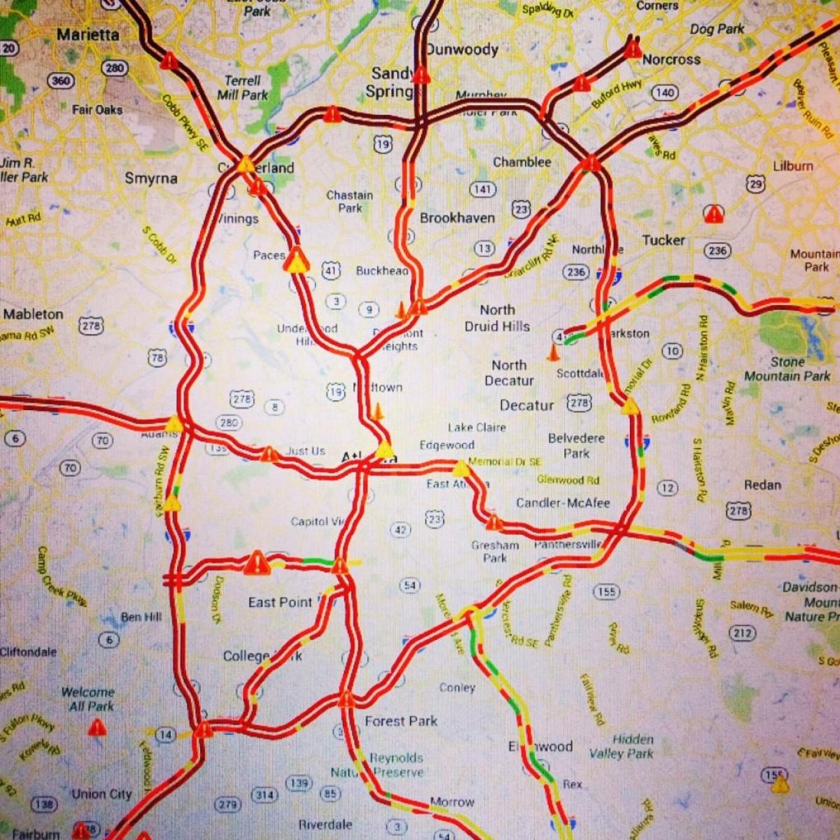 zemljevid Atlanta prometa