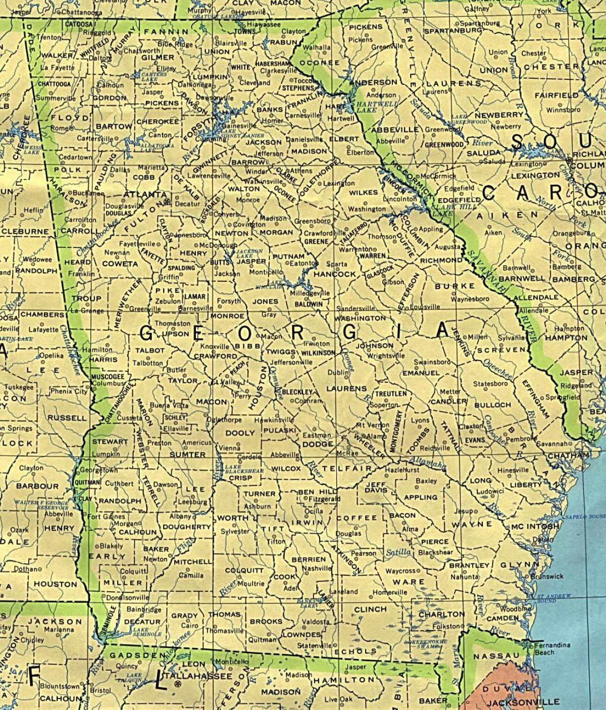 zemljevid Gruzija mest