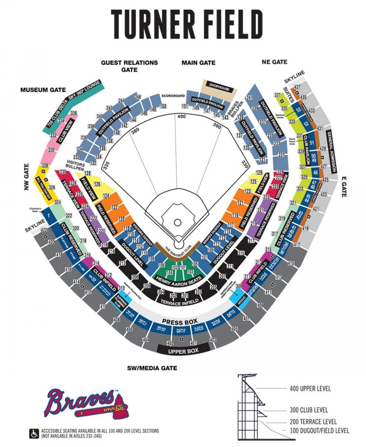 Braves stadion sedežev zemljevid