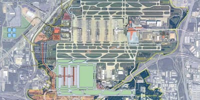 Atlanta Gruzija letališče zemljevid
