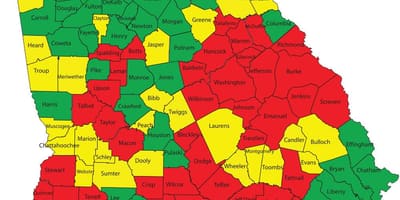 Atlanta Gruzija občine zemljevid